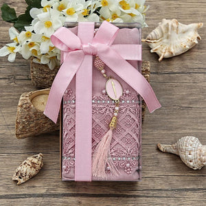 Pink Special Islamic Gift Box | Cotton Shawl | Islamic Wedding Gift | Prayer Mat Set | Mevlut Favors | Ameen Gift | M671