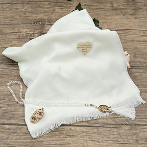 White Special Islamic Gift Box | Cotton Shawl | Islamic Wedding Gift | Rosary Beads Set | Mevlut Favors | Ameen Gift | 593