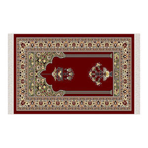 Red Carpet Soft Padded Prayer Rug | Cotton Layer Janamaz | Anti Slip Backing Bamboo Cotton Prayer Mat | Islamic Gifts