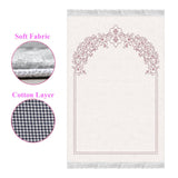 Pink Carpet Soft Padded Prayer Rug | Cotton Layer Janamaz | Anti Slip Backing Bamboo Cotton Prayer Mat | Islamic Gifts