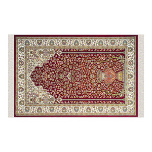 Flowers Of Baghdad Soft Padded Prayer Rug | Cotton Layer Janamaz | Anti Slip Backing Bamboo Cotton Prayer Mat | Islamic Gifts