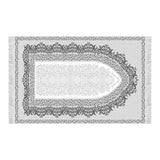 Decorated Gray Soft Padded Prayer Rug | Cotton Layer Janamaz | Anti Slip Backing Bamboo Cotton Prayer Mat | Islamic Gifts