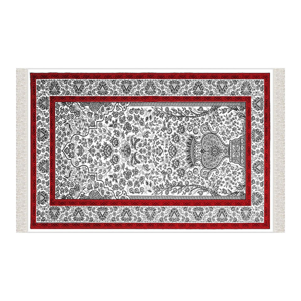 Mosaic Carpet Soft Padded Prayer Rug | Cotton Layer Janamaz | Anti Slip Backing Bamboo Cotton Prayer Mat | Islamic Gifts