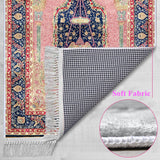 Pink Palace Chandelier Soft Padded Prayer Rug | Cotton Layer Janamaz | Anti Slip Backing Bamboo Cotton Prayer Mat | Islamic Gifts