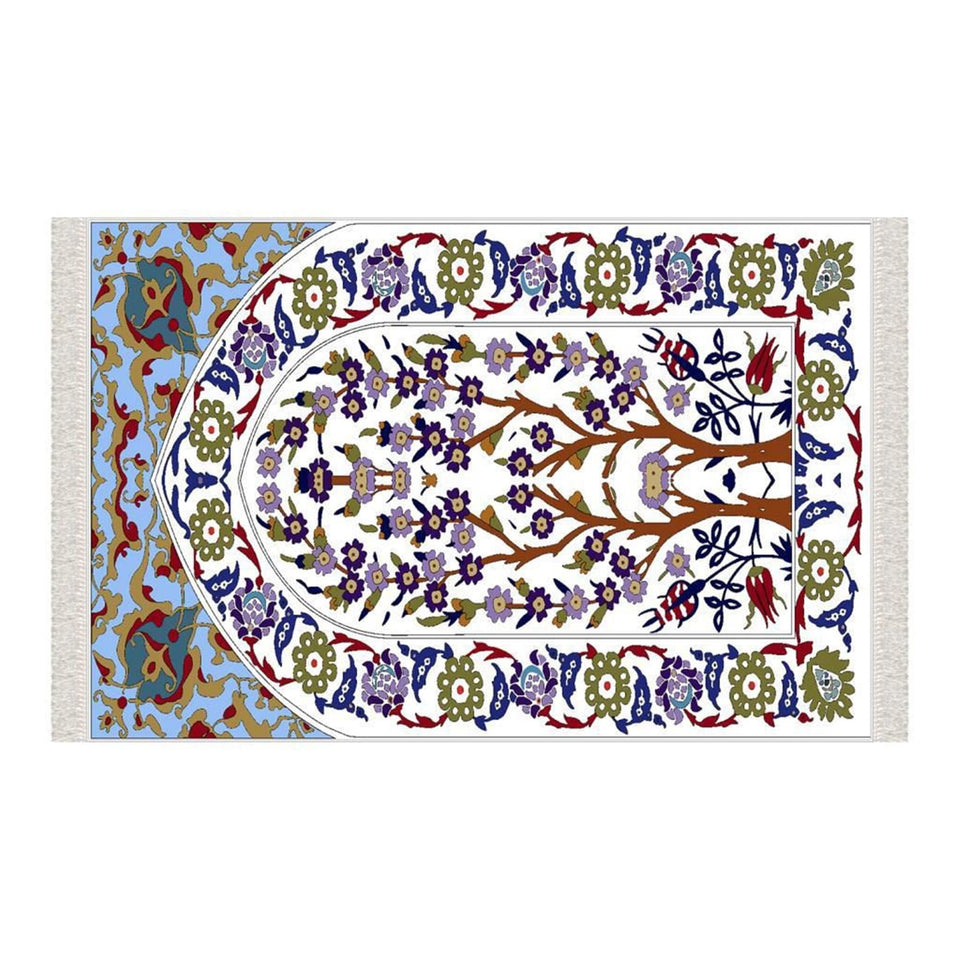 Daisy Of Egypt Soft Padded Prayer Rug | Cotton Layer Janamaz | Anti Slip Backing Bamboo Cotton Prayer Mat | Islamic Gifts