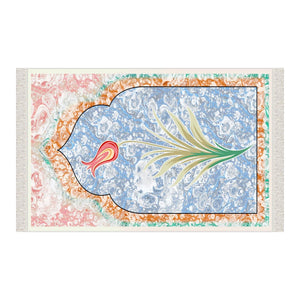 Tulip Mihrab Soft Padded Prayer Rug | Cotton Layer Janamaz | Anti Slip Backing Bamboo Cotton Prayer Mat | Islamic Gifts