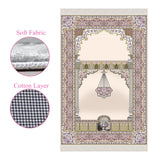 Flower Chandelier Soft Padded Prayer Rug | Cotton Layer Janamaz | Anti Slip Backing Bamboo Cotton Prayer Mat | Islamic Gifts