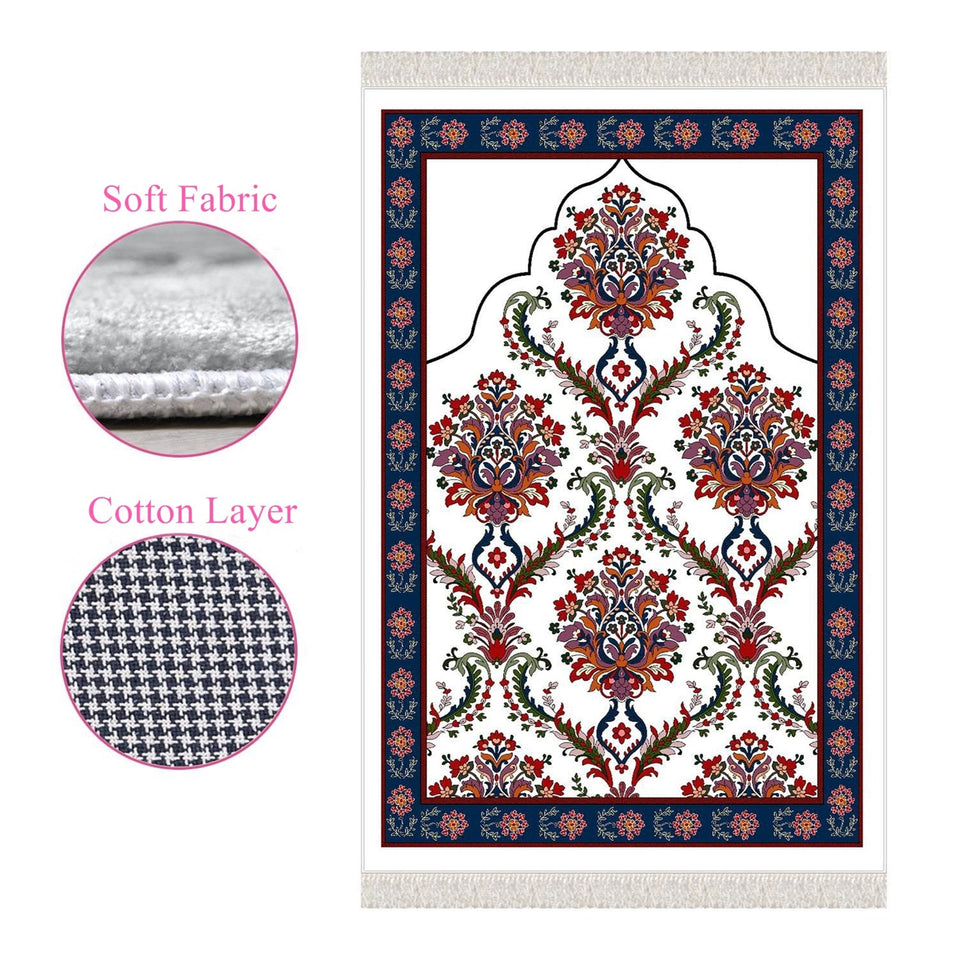 Clove Soft Padded Prayer Rug | Cotton Layer Janamaz | Anti Slip Backing Bamboo Cotton Prayer Mat | Islamic Gifts