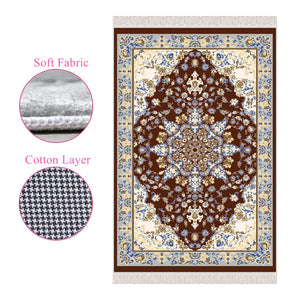 Siberian Bugloss Soft Padded Prayer Rug | Cotton Layer Janamaz | Anti Slip Backing Bamboo Cotton Prayer Mat | Islamic Gifts