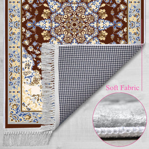 Siberian Bugloss Soft Padded Prayer Rug | Cotton Layer Janamaz | Anti Slip Backing Bamboo Cotton Prayer Mat | Islamic Gifts