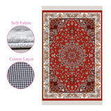 Red Siberian Bugloss Soft Padded Prayer Rug | Cotton Layer Janamaz | Anti Slip Backing Bamboo Cotton Prayer Mat | Islamic Gifts