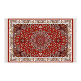 Red Siberian Bugloss Soft Padded Prayer Rug | Cotton Layer Janamaz | Anti Slip Backing Bamboo Cotton Prayer Mat | Islamic Gifts