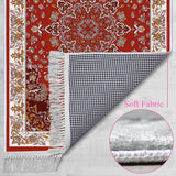Red Siberian Bugloss Soft Padded Prayer Rug | Cotton Layer Janamaz | Anti Slip Backing Bamboo Cotton Prayer Mat | Islamic Gifts