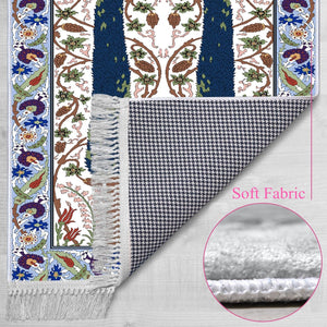 Pine Tree Soft Padded Prayer Rug | Cotton Layer Janamaz | Anti Slip Backing Bamboo Cotton Prayer Mat | Islamic Gifts