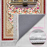 View Of Kaaba Soft Padded Prayer Rug | Cotton Layer Janamaz | Anti Slip Backing Bamboo Cotton Prayer Mat | Islamic Gifts