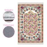 Mosaic Of Flowers Soft Padded Prayer Rug | Cotton Layer Janamaz | Anti Slip Backing Bamboo Cotton Prayer Mat | Islamic Gifts