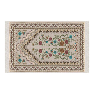 Wedding Bouquet Soft Padded Prayer Rug | Cotton Layer Janamaz | Anti Slip Backing Bamboo Cotton Prayer Mat | Islamic Gifts