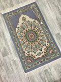Gray Circle Of Flowers Kilim Prayer Mat, Prayer Mat with Tasbeeh, Prayer Rug, Muslim Janamaz, Bohemian Rug, Turkish Rug, Islamic Gift YSLM41