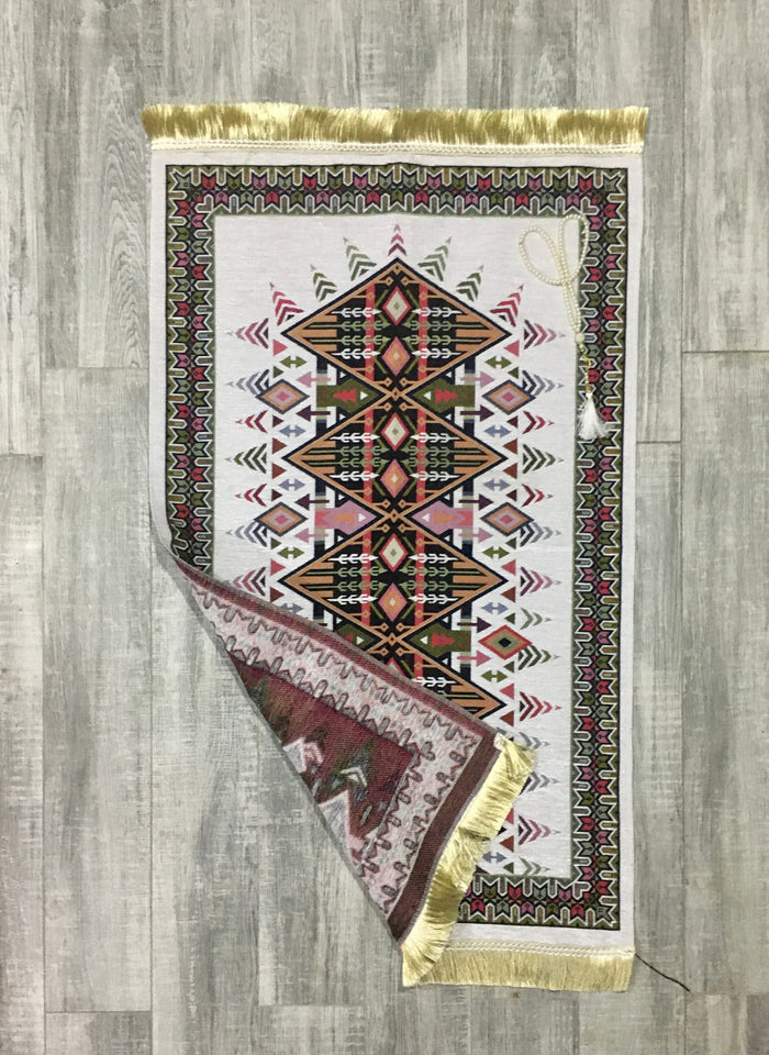 Baklava Design Colorful  Prayer Mat, Prayer Mat with Tasbeeh, Prayer Rug, Muslim Janamaz, Sajjada, Turkish Rug, Islamic Gift YSLM44