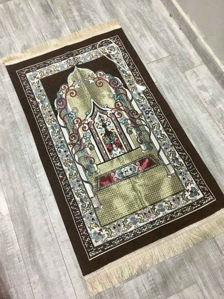 Mihrab Kilim Prayer Mat, Prayer Mat with Tasbeeh, Prayer Rug, Muslim Janamaz, Sajjada, Turkish Rug, Islamic Gift YSLM46