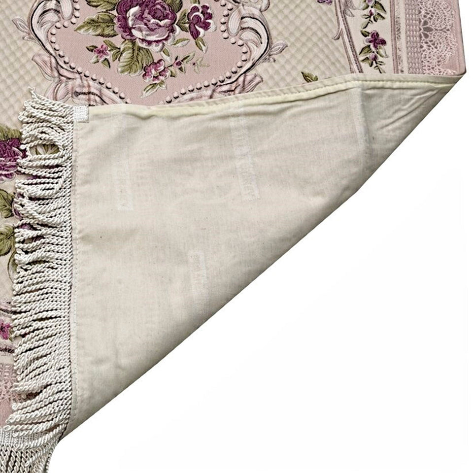 Lux Lilac Prayer Mat with Bottom Layer, Embossed Flowers, Wedding Gift, Anniversary Gift, Prayer Rug, Dowries Janamaz