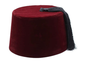 Cappello egiziano tarboush rosso turco di Fez con nappa nera, accessori per costumi da cappello Doctor Who Fez