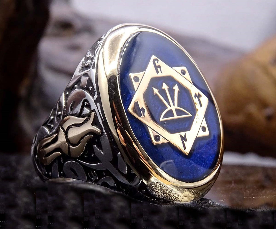 Muhru Oguz Khan | Ring for Men | Sterling Silver Ring | Personalized Ring | Silver Signet Ring | Arrow Ring | Bow Ring | Personalized Gift