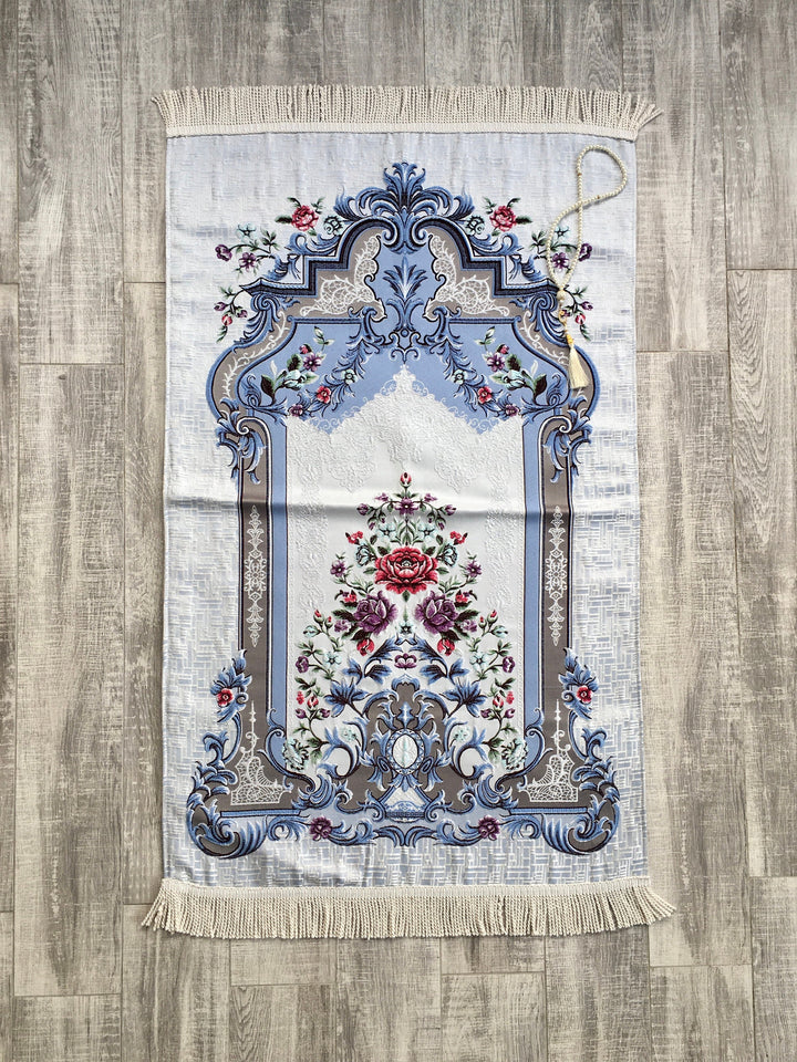 Lux Masjid Sultanahmet Prayer Mat | Dowries Prayer Rug | Wedding Gift | Prayer Rug with tasbih | Sajjada | Janamaz YSLM73 - islamicbazaar