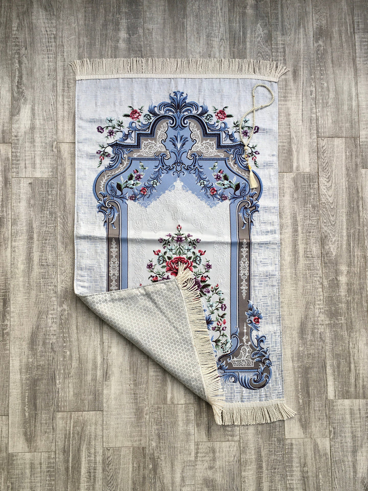 Lux Masjid Sultanahmet Prayer Mat | Dowries Prayer Rug | Wedding Gift | Prayer Rug with tasbih | Sajjada | Janamaz YSLM73 - islamicbazaar