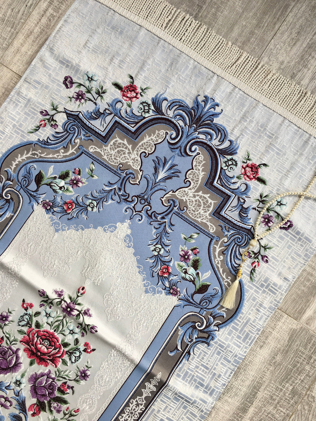 Lux Masjid Sultanahmet Prayer Mat | Dowries Prayer Rug | Wedding Gift | Prayer Rug with tasbih | Sajjada | Janamaz YSLM73 - islamicbazaar
