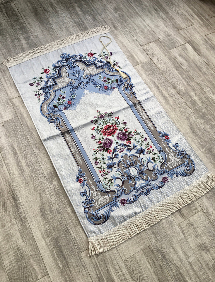 Lux Masjid Sultanahmet Prayer Mat | Dowries Prayer Rug | Wedding Gift | Prayer Rug with tasbih | Sajjada | Janamaz YSLM73 - islamicbazaar