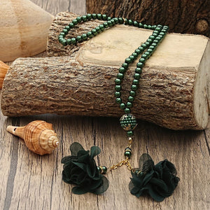 Green Gift Set, Ramadan, Prayer mat, Green Box and Prayer Beads Set, Hajj Favors, Ramadan Gifts, Islamic gift - islamicbazaar