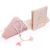 Pink Velvet Islamic Gift Box, Special Gift for Mother, Velvet Quran, 33 Bead Tasbih Set  Unique Gift AOK4