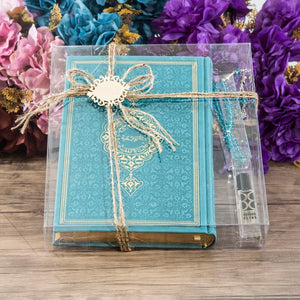 Turquoise Gift Set | Ramadan | Prayer mat | Turquoise Box and Prayer Beads Set | Hajj Favors | PERSONALİZED GİFT| Islamic gift
