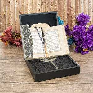 Special Design Black Gift Box | Prayer Mat | 33 Bead Tasbih Set | 33 Bead Tasbih Set | Personalized Gift
