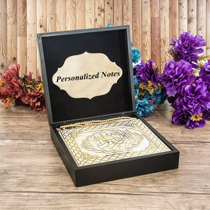 Allah Written Table With Arabic Letter Black Gift Box | 33 Bead Pearl Tasbeeh Set | Personalized Gift | İslamic Gift |