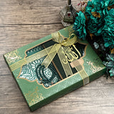 Special to your Name Velvet Suede Embroidery Green Quran Gift Box | Prayer Mat | Crystal Tasbeeh | Personalized Gift | HHYC