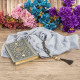 Special Design Black Wooden Gift Box | Gray Quran | 99 Bead Tasbeeh | Luxury Shawl | Special Design Box | Personalized Gift | AK19