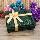 Lux Green Wooden Islamic Gift Box | Special Gift for Father | Thermo Leather Quran | Prayer Mat and Tasbeeh Set | Personalized Gift | AOS2