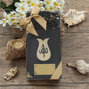 Special Pocket Size Black Quran Gift Box | Crystal Tasbeeh| Cotton Black Shawl | Welcoming | Holy Book | Quran Gifts | M673