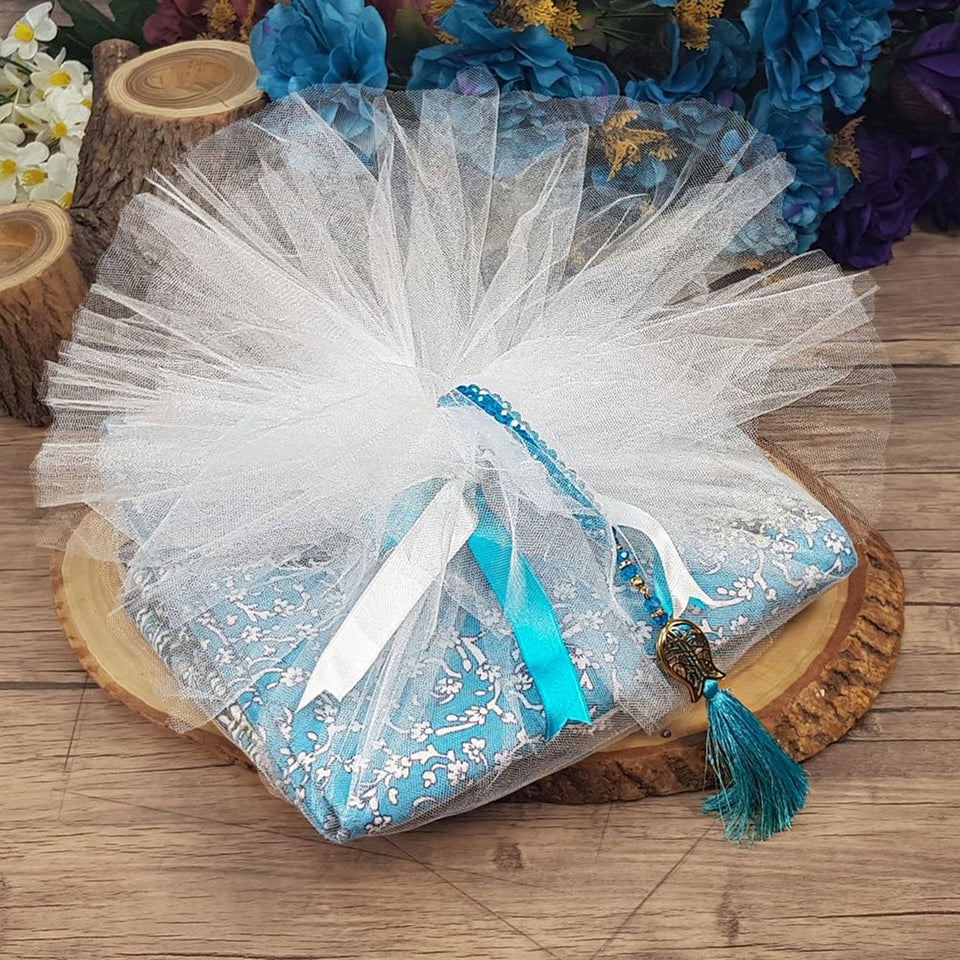 Islamic Gift Set Pack | Luxury Prayer Mat | 33 Beads Crystal Tasbeeh | Gift Box Decorated With Tulle | Personalized Gift |Gift For Her |H538