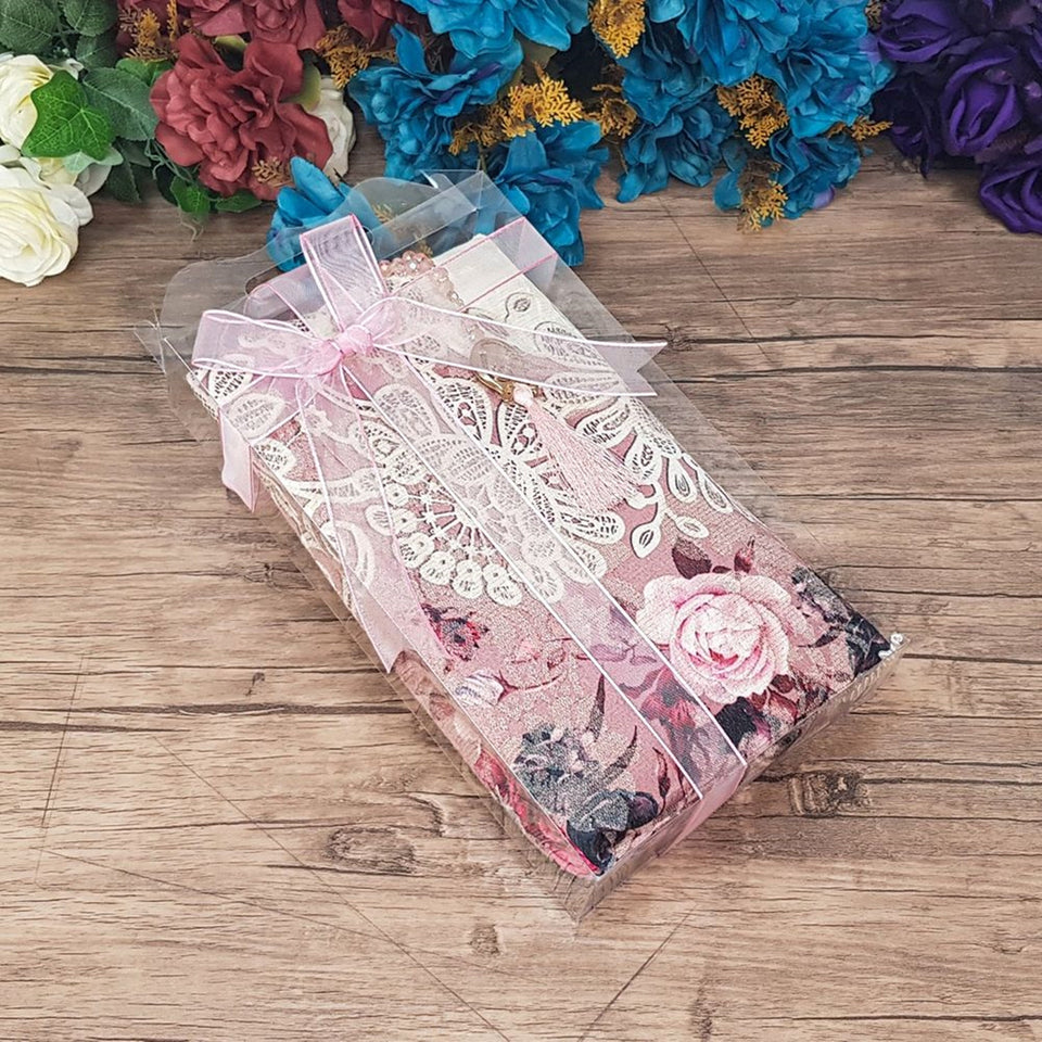Hurrem Sultan Prayer Mat Gift Box | Crystal Tasbeeh | Acetate Box Decorated With Ribbon | Personalized Gift | Gift For Her | M537