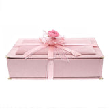 Unique Design Velvet Pink Gift Box | Velvet Quran | Prayer Mat | 33 Beads Pearl Tasbeeh | Luxury Shawl | Kufi hat Quran Gift Box