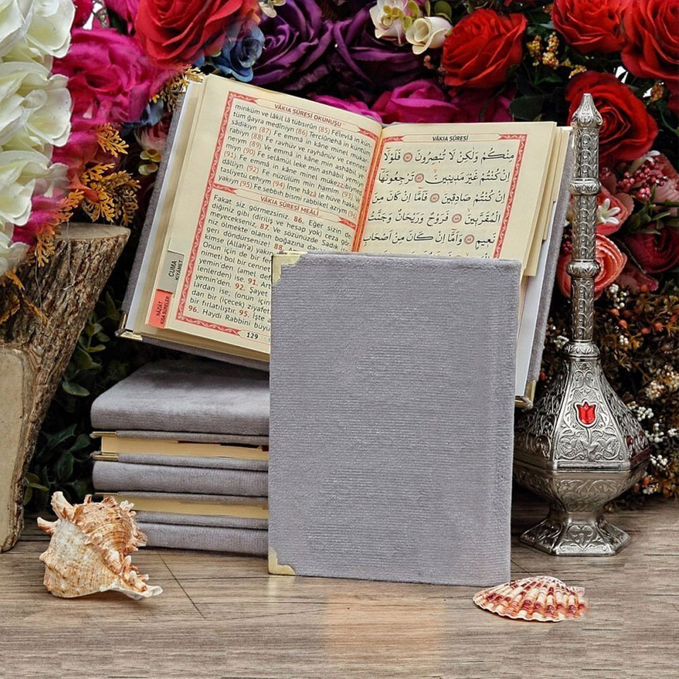 Velvet Yaseen Book Gift Box Set | Prayer Mat | 33 Beads Tasbeeh | Craft Bag | Unique Gift | Personalized Gift | AOJ0