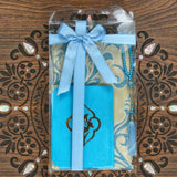 Velvet Blue Yaseen Book | Acetate Gift Box | 99 Bead Pearl Tasbeeh | Luxury Prayer Mat | Islamic Gift | Unique Gift |Personalized Gift |M619