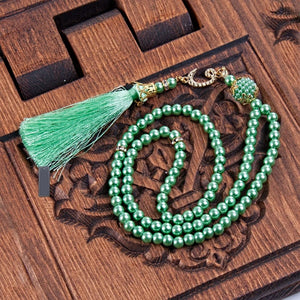 Velvet Olive Green Quran | Acetate Gift Box | 99 Bead Pearl Tasbeeh | Luxury Prayer Mat | Islamic Gift | Personalized Gift | M654