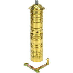 Handcrafted Inlaid Brass Coffee Grinder, Large Traditional Turkish Coffee Mill, Brass Spice Grinder 9 Inch / 22.5 cm
