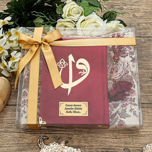 Red Quran Gift Set, Quran Favors, Islamic Wedding Gift, Prayer Mat Set, Hajj Mabrour, Hajj Favors, Mevlut Favors, Ameen Gift
