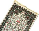Green Ottoman Tiles Prayer Mat, Prayer Mat with Tasbeeh, Prayer Rug, Bohemian Rug, Turkish Rug, Islamic Gift YSLM76