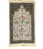 Green Ottoman Tiles Prayer Mat, Prayer Mat with Tasbeeh, Prayer Rug, Bohemian Rug, Turkish Rug, Islamic Gift YSLM76